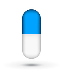 Blue and white capsual pills