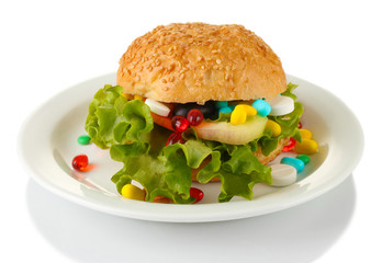 Conceptual image for nutritional care:assorted vitamins and