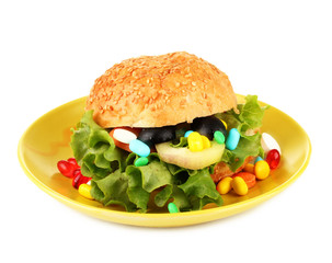 Conceptual image for nutritional care:assorted vitamins and