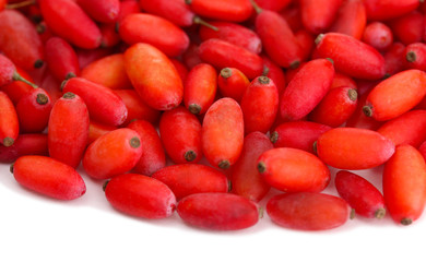 ripe barberries isolated white