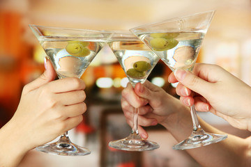 Corporate party martini glasses