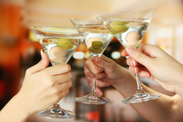 Corporate party martini glasses