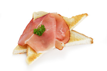 Toast mit rohem Schinken