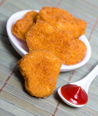 plain isolated chicken nuggets