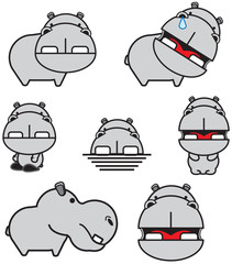 Cute hippo collection