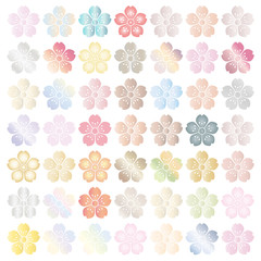 桜カラフル和文様