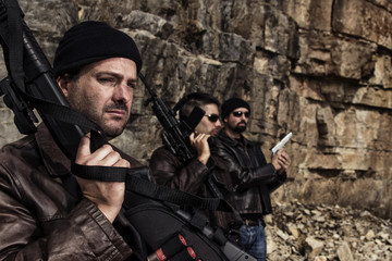Fototapeta premium gang members with guns