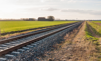 Fototapeta premium Diagonally railroad