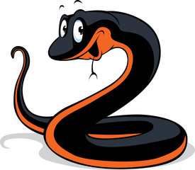 Fototapeta premium black snake cartoon