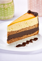 cream chocolate fruit cake sweet food dessert