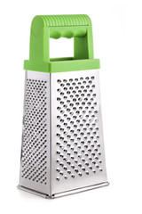Metal grater with rubber handle Isolated on white background