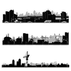 Vector illustration.City skyline.Construction