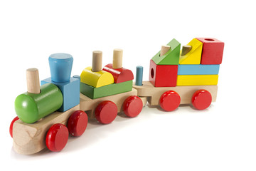 toy train made from wood