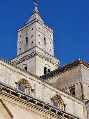 Fototapeta na wymiar The tower of the cathedral of Matera in Italy