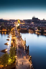 Keuken foto achterwand Karelsbrug Uitzicht op de rivier de Moldau met de Karelsbrug in Praag