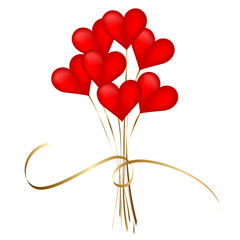 bouquet de coeurs rouges