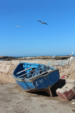 Bateaux de pêche Bleus à Essaouira