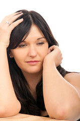 Naklejka premium Portrait of a black haired woman