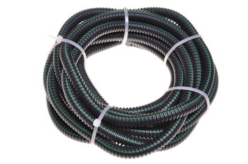 Corrugated pipe for electrical cables coiled in a circle isolate
