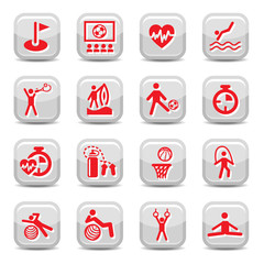 fitness icons set