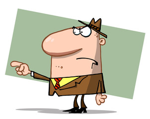 Angry Boss Man Pointing The Blame