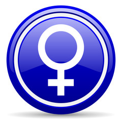 Fototapeta premium sex blue glossy icon on white background