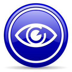 Fototapeta premium eye blue glossy icon on white background
