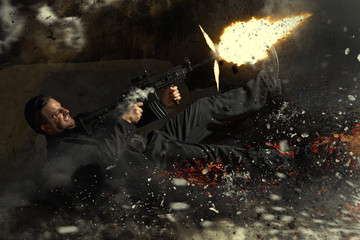 contract killer agent character in action