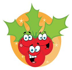 Christmas Holly Cartoon Characters