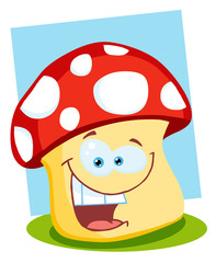 Smiling Mushroom Illustration