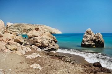 Rocky shore of sea