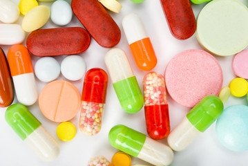 pills isolated on white background