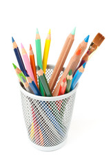 Paint brushes and pencils