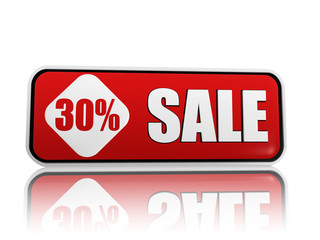 30 percentage off sale red banner