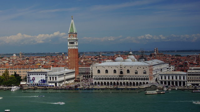 Panorama from Campanille tower in Venice,Italy