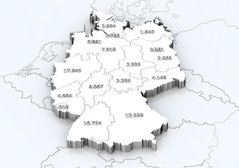Deutschland und angrenzende Länder Einwohner 2013