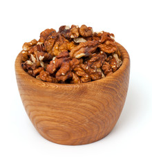 walnuts in a wooden bowl
