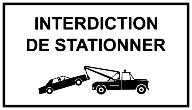 interdiction de stationner, blanc et noir