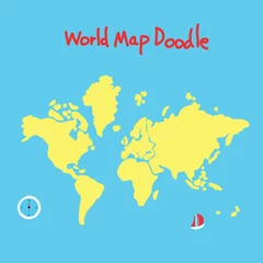  wereldkaart doodle © tulpahn