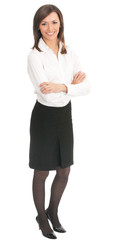 Full body portrait of young businesswoman