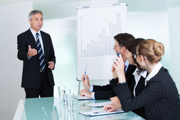 Manager giving a presentation to staff