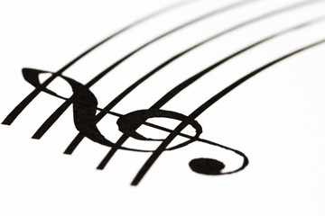 Music sheet with treble clef