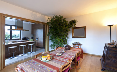 beautiful apartment, interior, dining room