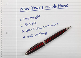 new year's resolutions list