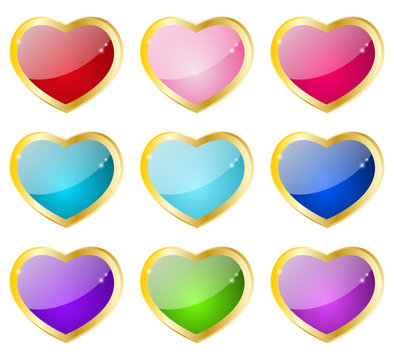Heart glossy icons