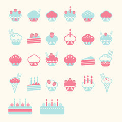 cup cake soft color . Vector illustration