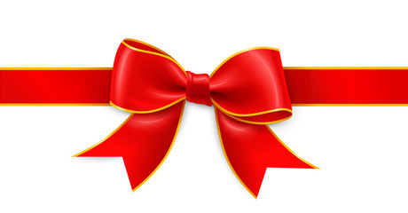 Red bow isolated on white