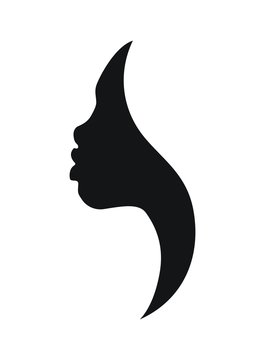 African woman face profile - vector