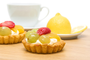 cake with fruit close up