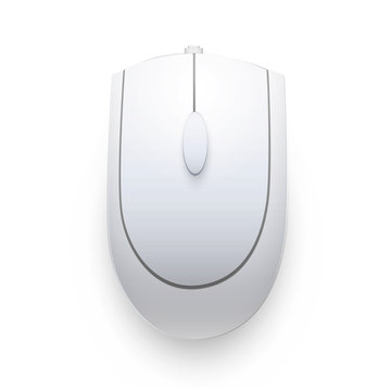 Gray computer mouse on white background. Vector design. 